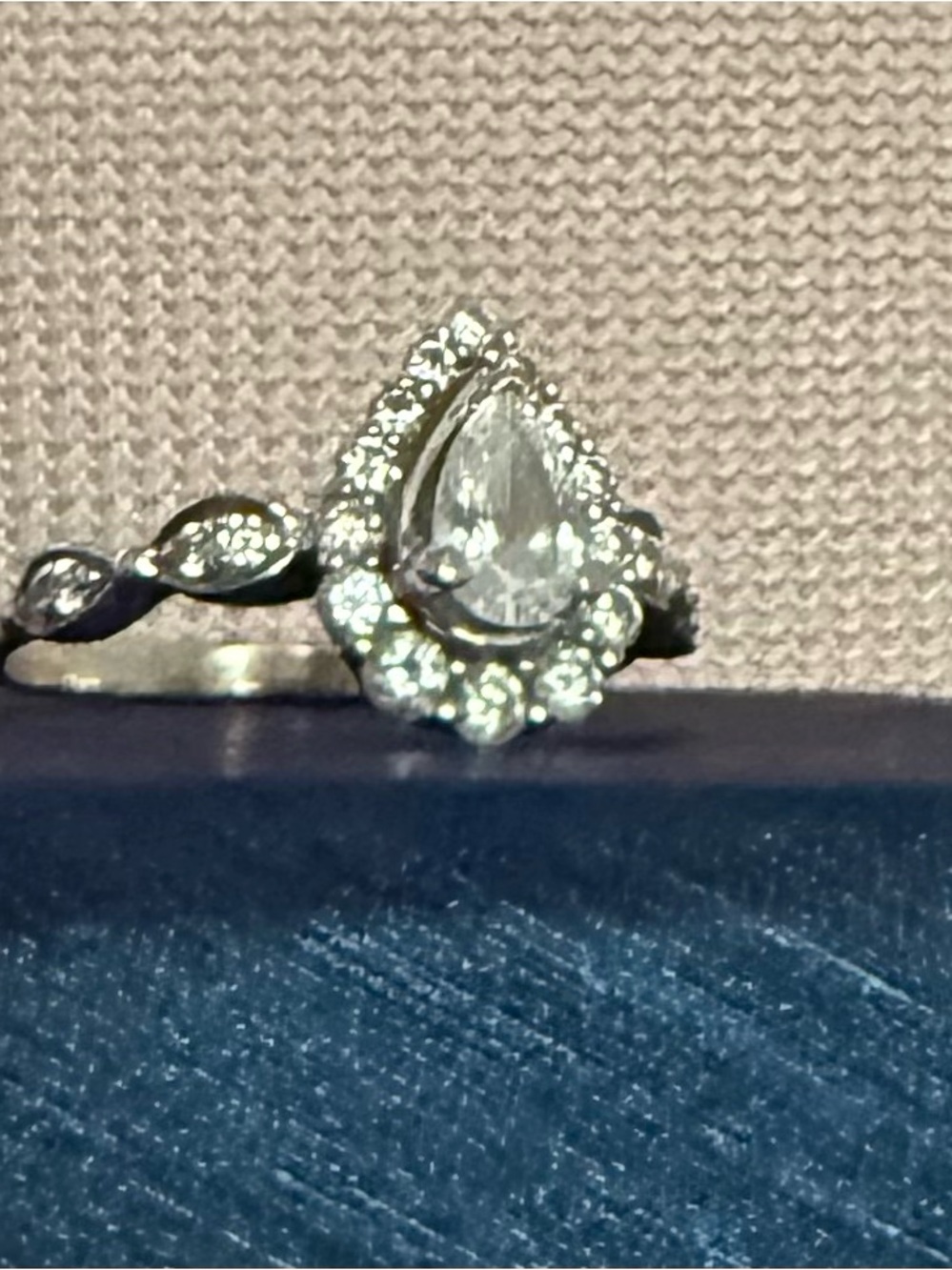 Kay Jewelers Sterling Silver Pear Halo Ring - White